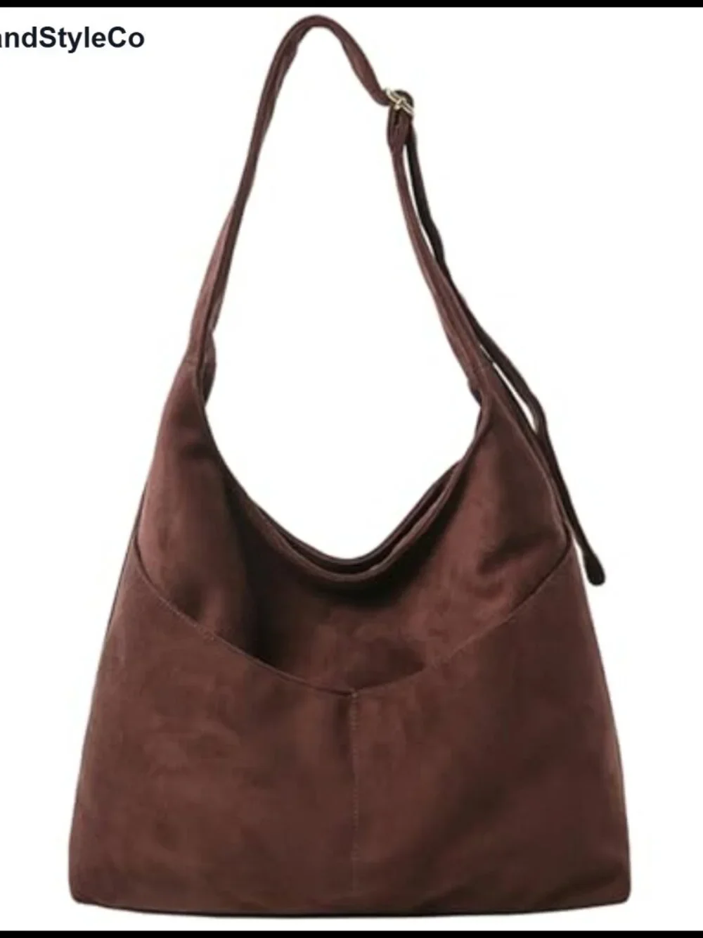 Vegan Suede Slouchy Hobo Bag Large Shoulder Tote with Zipper